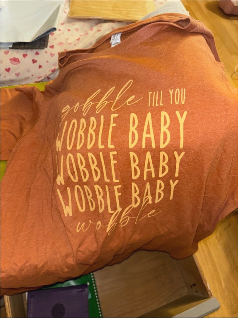 Orange Graphic Tee - Gobble Till You Wobble Baby from Nellie Mae